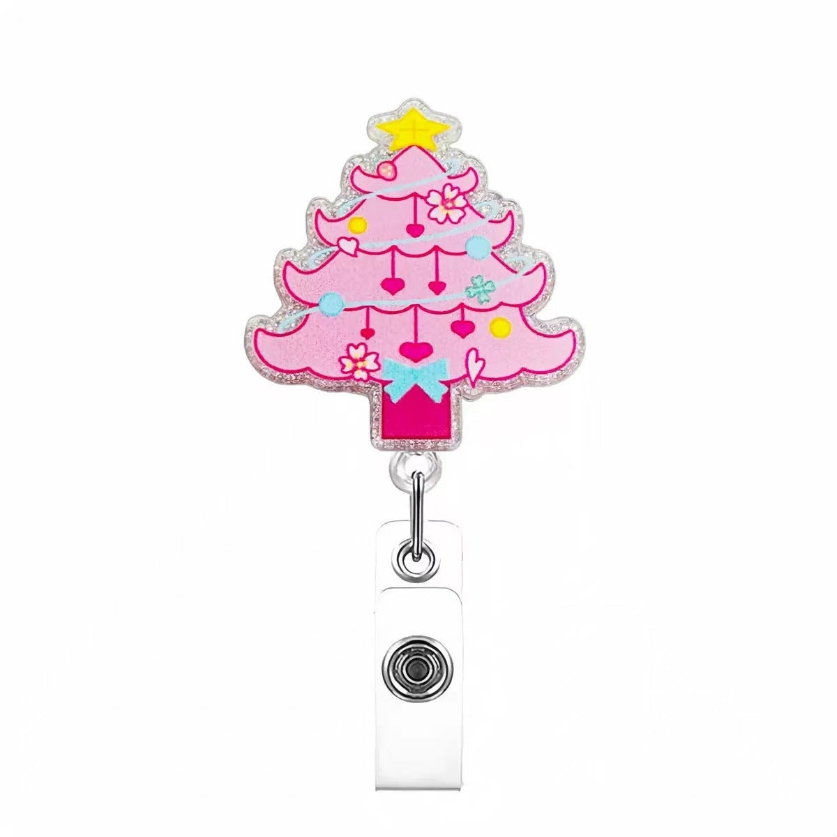 Wholesale Christmas tree bell badge name Badge Reels