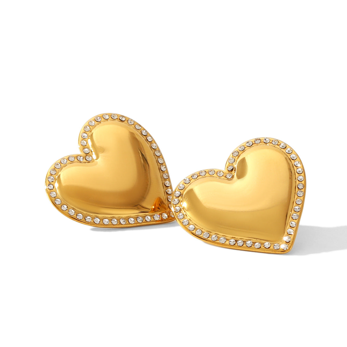 Wholesale  Stainless Steel Diamond Earrings  All-match Love Earrings