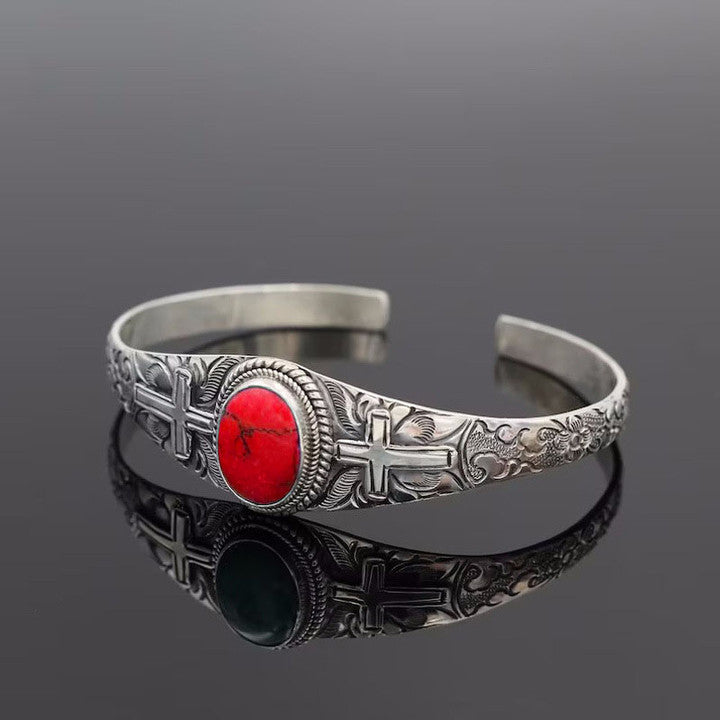 Wholesale Natural Open Bangle Bracelet  Bohemian Floral Pattern Hand Wrist Ornament