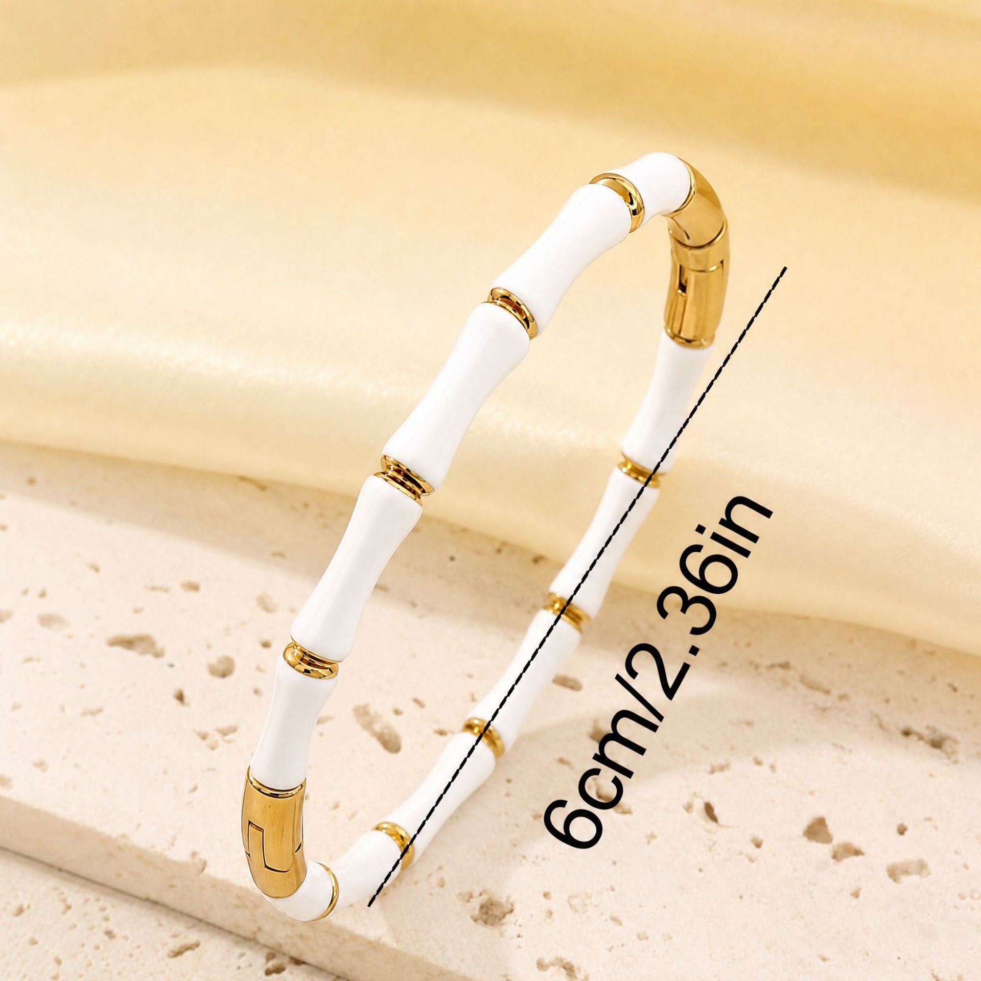 Wholesale Colorful Bamboo Stainless Steel Bracelet Enamel Coated Fashion Jewelry Accessory Trendy Gift For Women And Resale