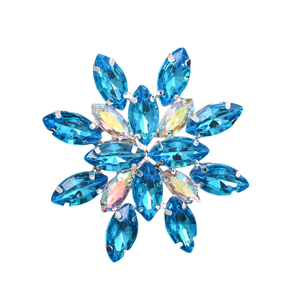 Wholesale  Colorful Rhinestone Ring Exaggerated Creative Snowflake Finger Ring
