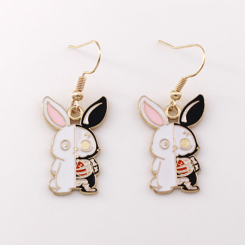 Wholesale Halloween Horror Funny Black Cat Alloy Oil Drop Earrings ACC-ES-liyao008