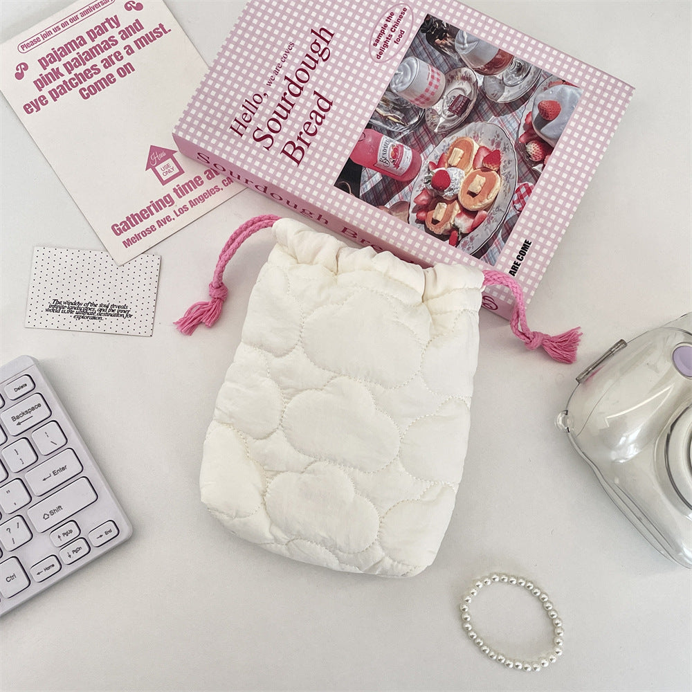Wholesale Stylish Quilted Pink Heart Camera Pouch Soft Padded Storage Bag For CCD Polaroid Travel