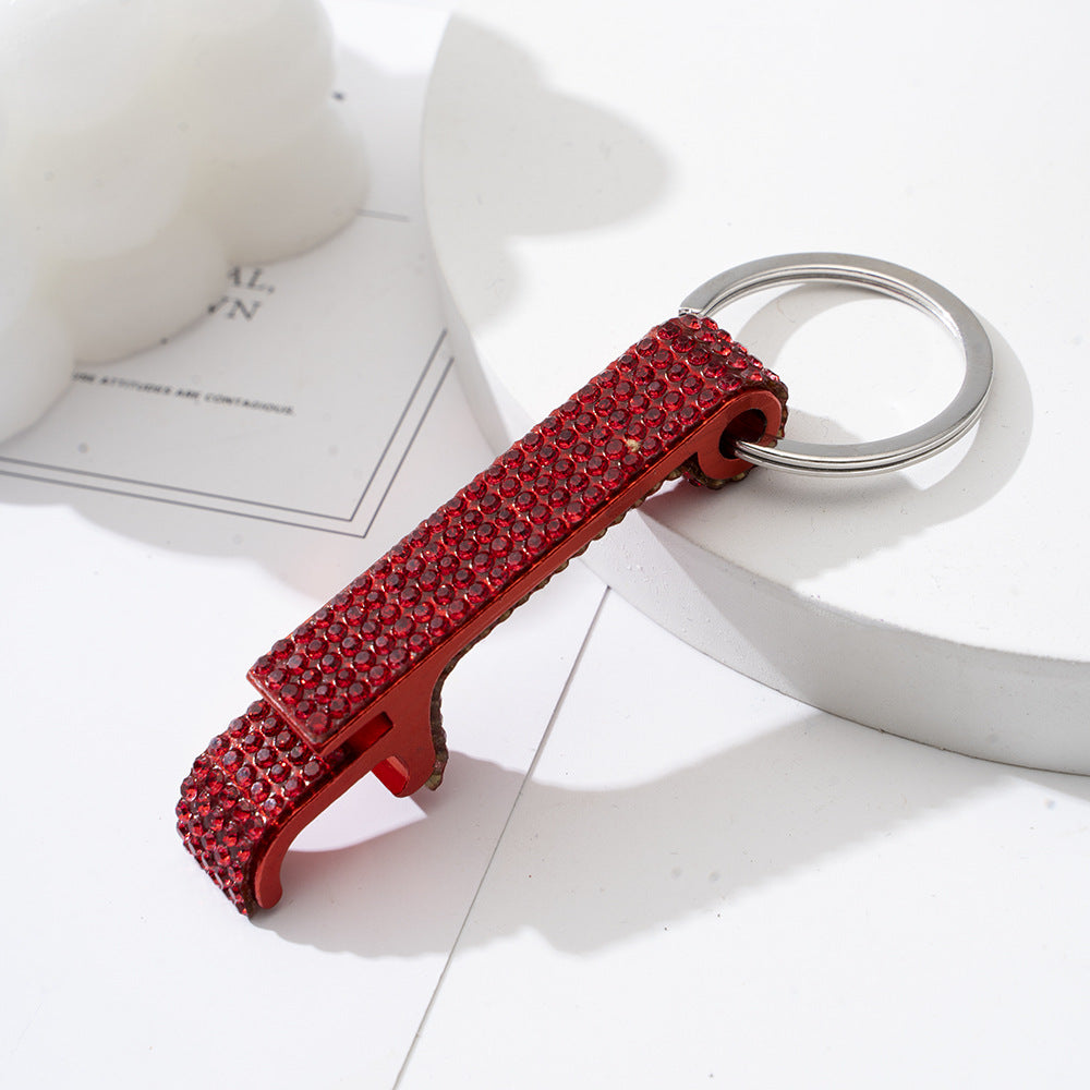 Wholesale Colorful Rhinestone Aluminum Alloy Beer Bottle Opener Keychain ACC-KC-ZhiYa004