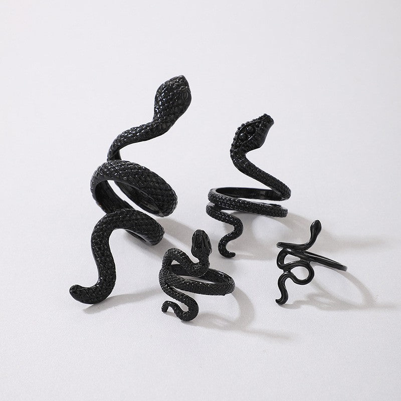 Wholesale  fashion snake ring personality punk skull hand bone ring