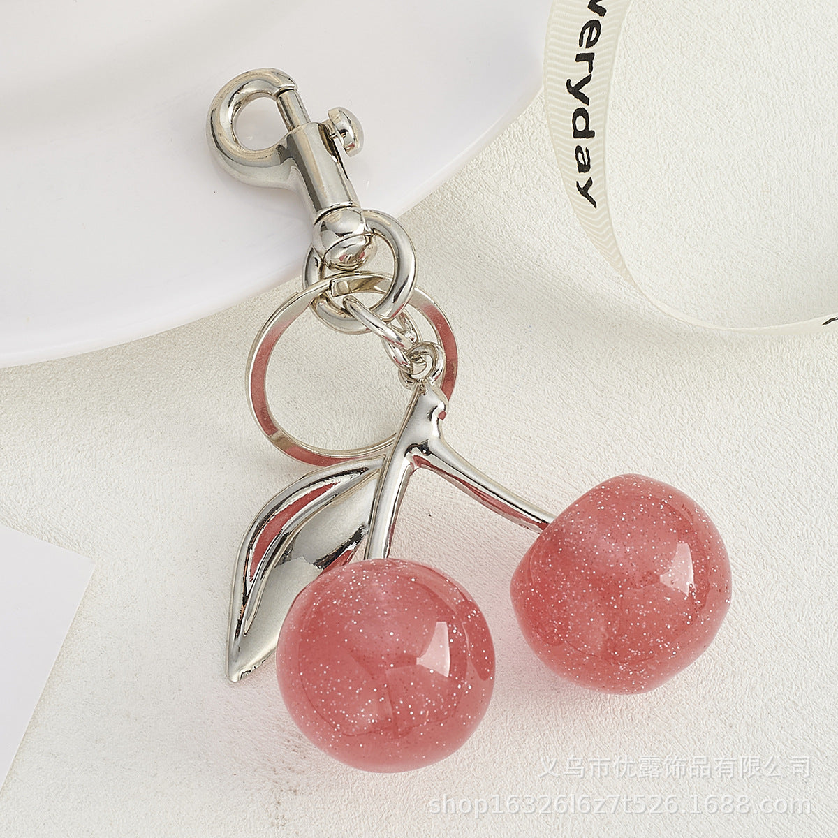 Wholesale Cherry Fruit Bag Pendant Cherry Keychain
