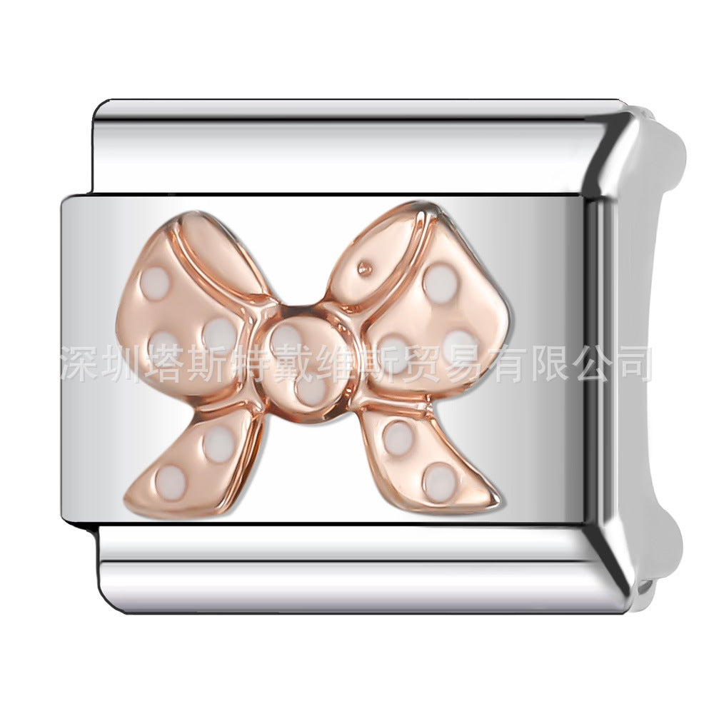 Wholesale 9mm Italian Charm Starter Bracelets DIY square Single Section Creative Stainless Steel Composable Bracelet