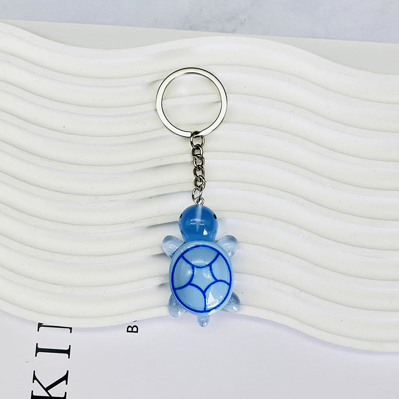 Wholesale Ins Style Cute Glowing Turtle Resin Keychain Bag Charm Decorative Accessory Gift For