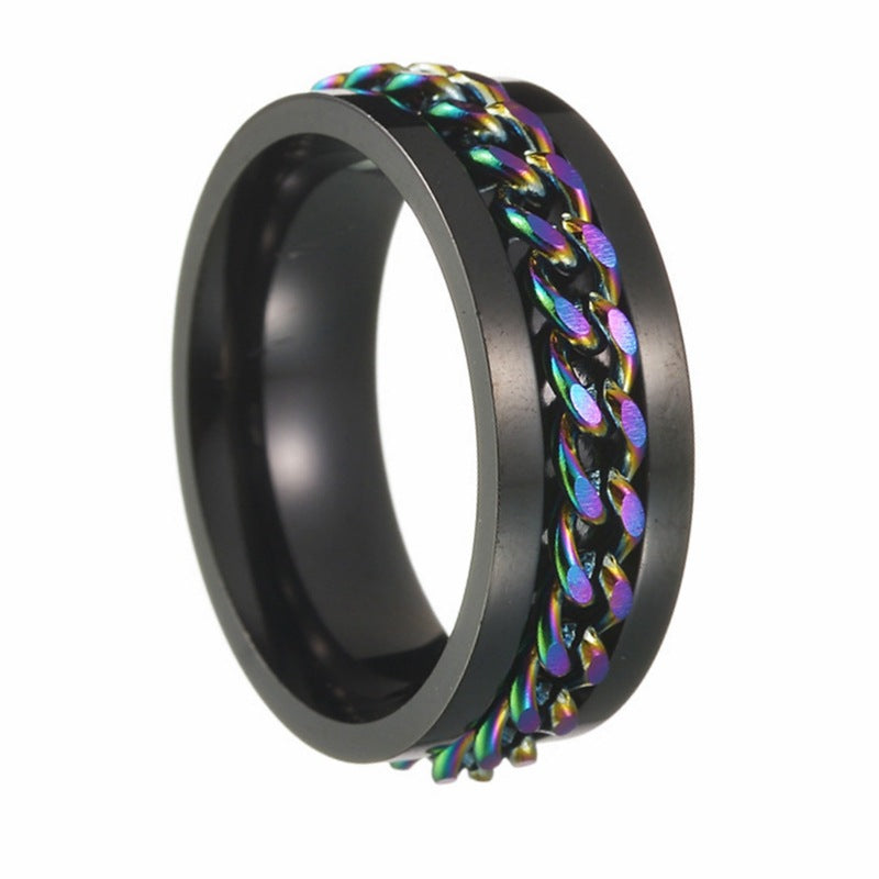 Wholesale Men's Titanium Steel Rotating  Ring
