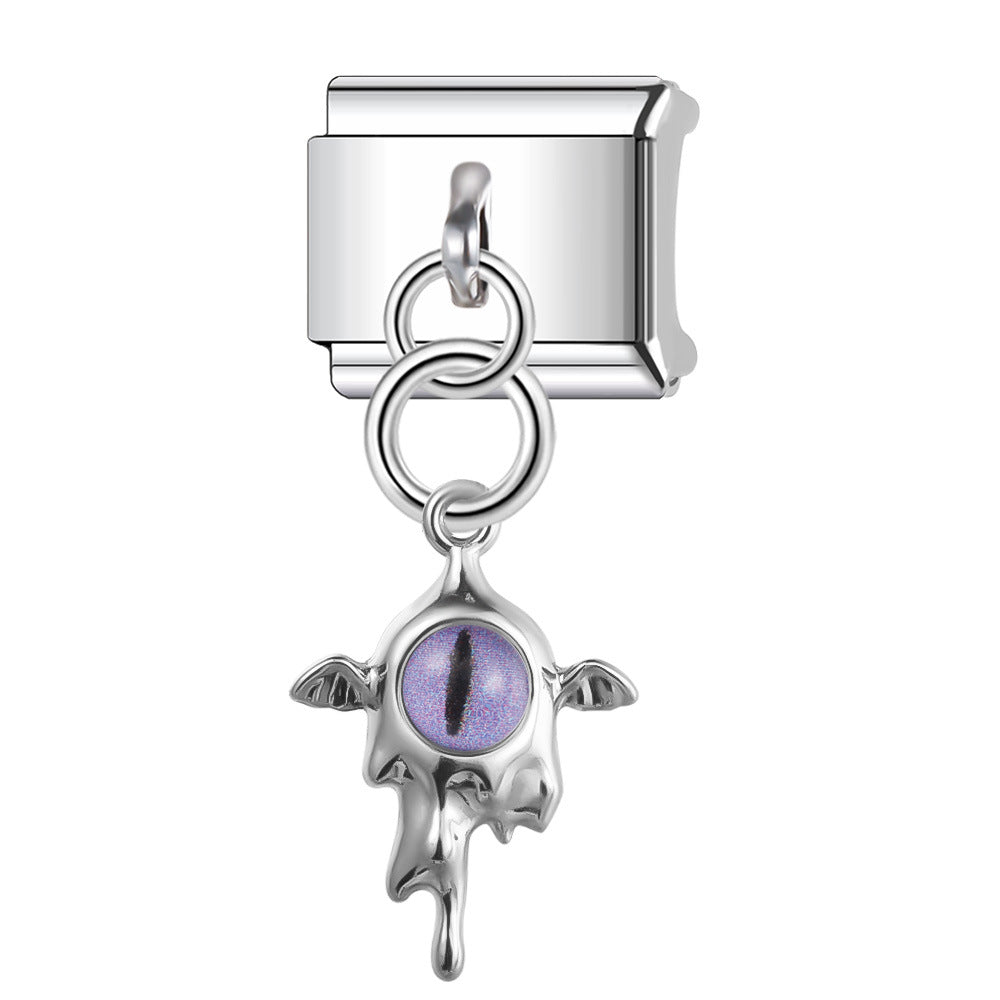 Wholesale Italian Charm Bracelet 9mm DIY Splicing Devil's Eye Series Stainless Steel Composable Bracelet