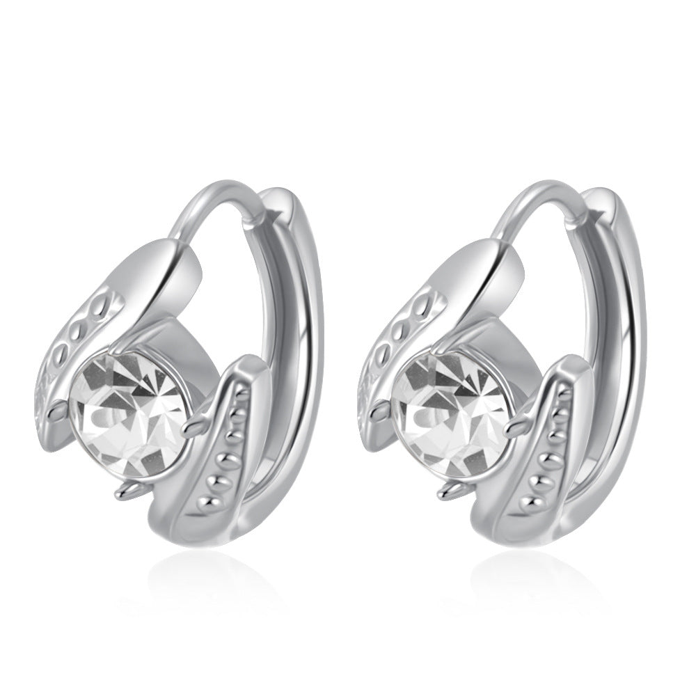 Wholesale Zircon Earrings Stainless Steel 18K Plated Trendy Jewelry Accessory for Women