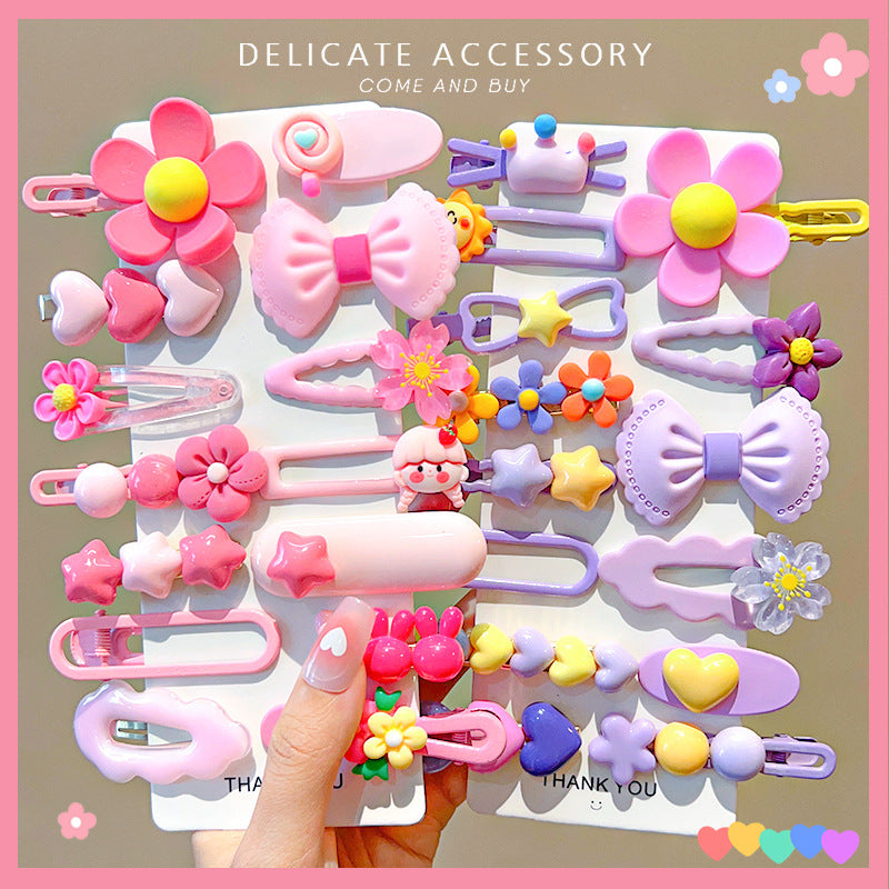Wholesale Children's Fringe Hair Finishing Artifact Girl's Macaron Color Flower Hairpin