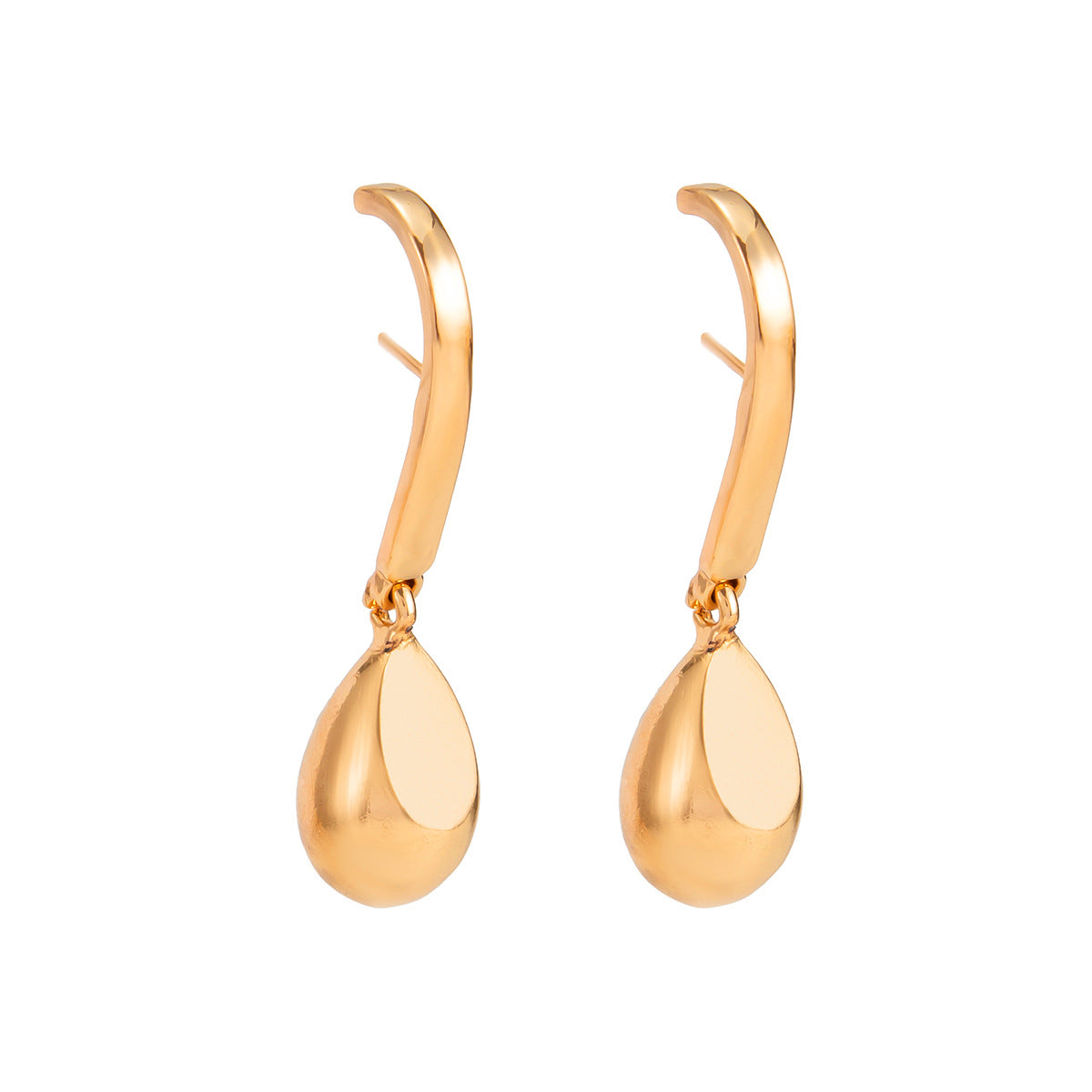 Wholesale Electroplated Zinc Alloy Teardrop Geometric Earrings - Commuter Style Fashion Accessory