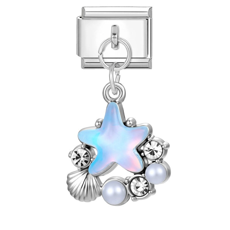 Wholesale Italian Charm Bracelet 9mm DIY Splicing Colorful Silver Pendant Stainless Steel Composable Bracelet