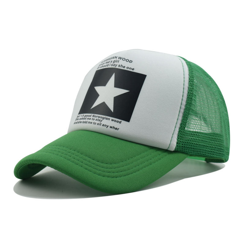 Wholesale Retro Printed Mesh Hat Five-pointed Star Baseball Cap ACC-HT-Xiny010