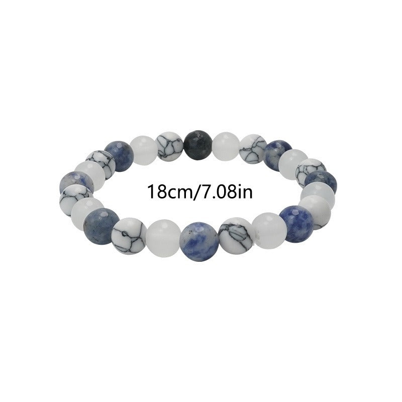 Wholesale Bohemian Blue Dot Stone White Marble White Turquoise Bracelet ACC-BT-XiaoDu001