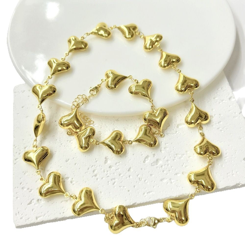 Wholesale  three-dimensional hollow stars love cross snowflake four-leaf clover necklace bracelet