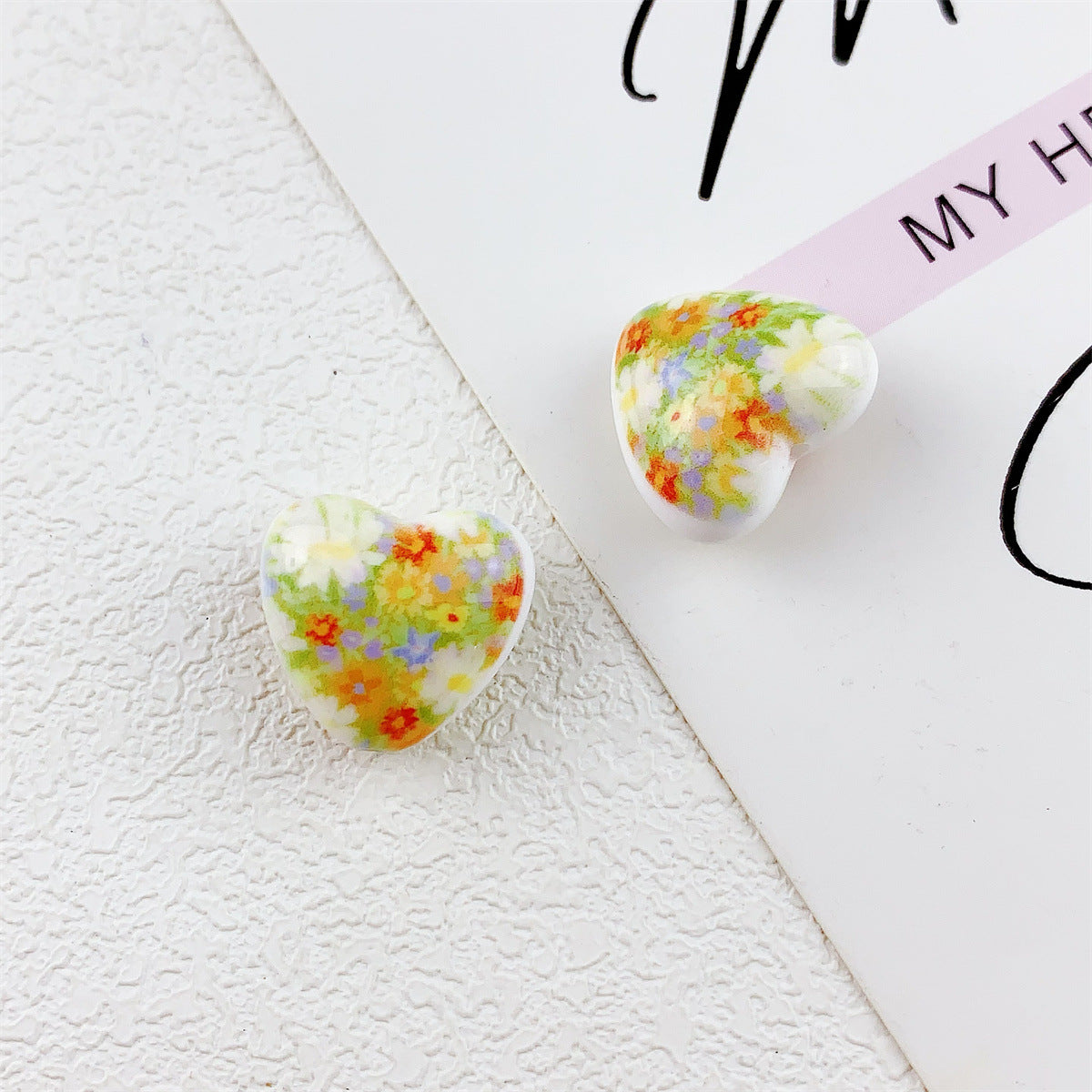 Wholesale 10pcs   flower and heart  Focal Beads DIY Bead Accessories