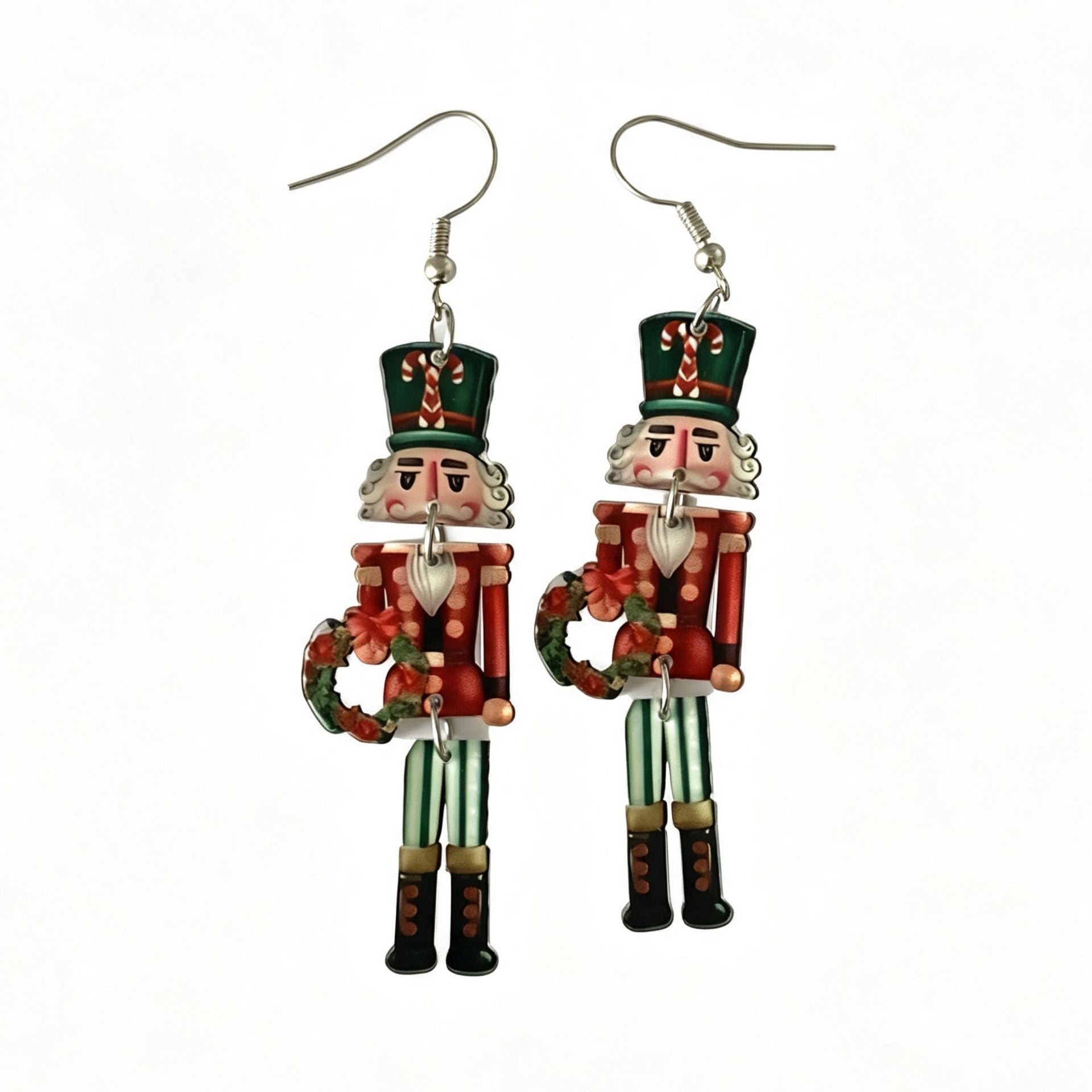 Wholesale Christmas Nutcracker Soldier Acrylic Earrings For Women Holiday Party Jewelry Accessory Boutique Resale