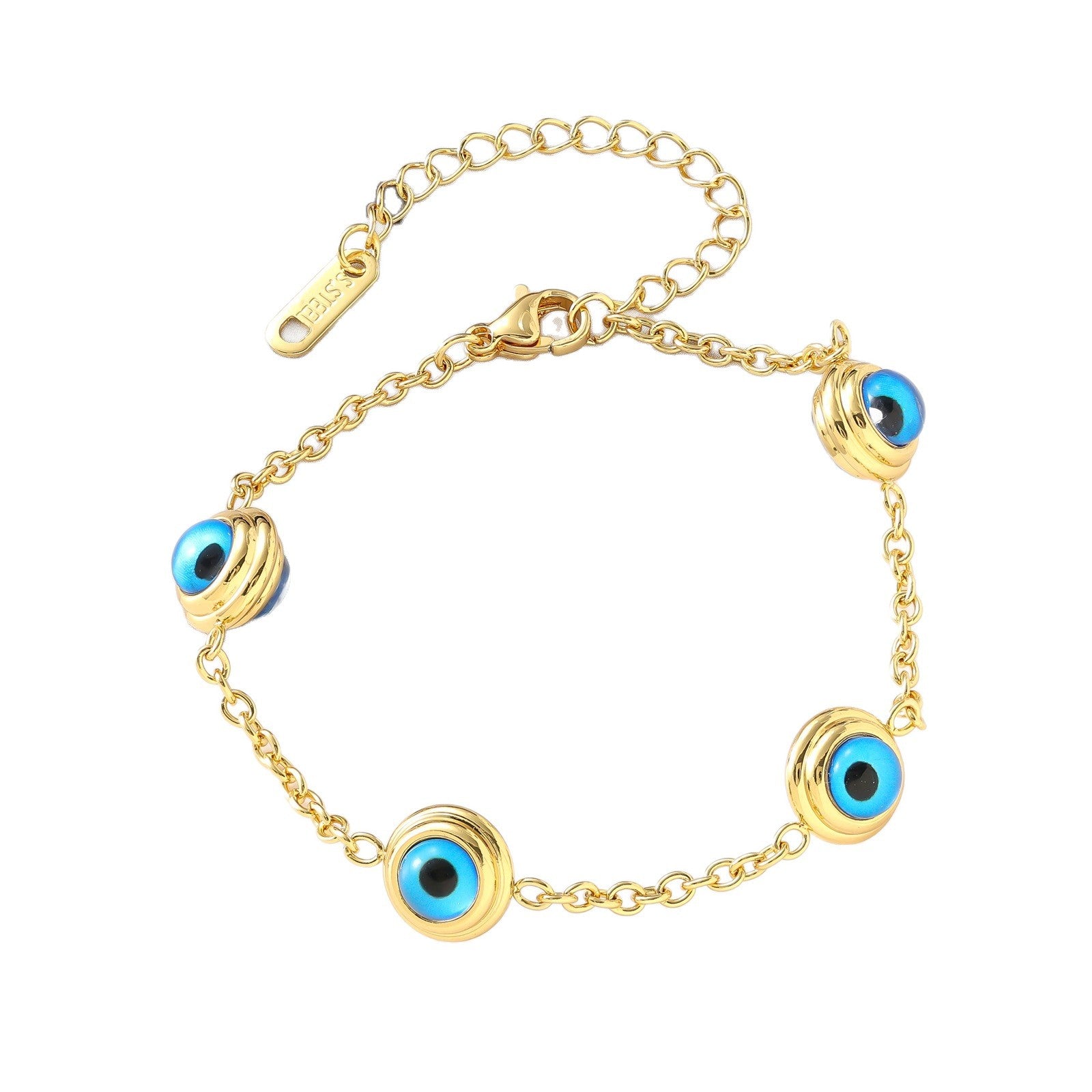 Wholesale Titanium Steel Electroplated Evil Eye Bracelet - Blue,  Women' s Everyday Wear Jewelry Accessory