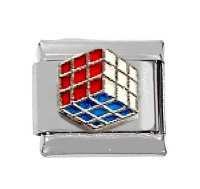 Wholesale 5pcs Italian Charm Bracelet Charm Module Stainless Steel Rubik's Cube Bracelet 9mm DIY Pattern Free Splicing Detachable Composable Bracelet ACC-BT-DaLiang009