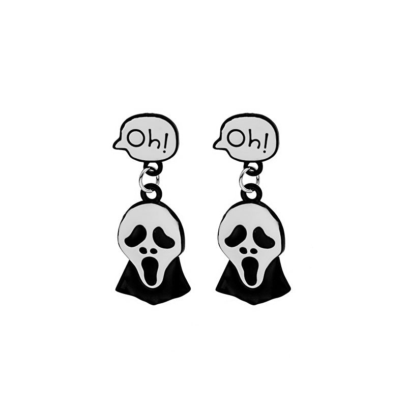 Wholesale Halloween Funny Skull Ghost Cross Earrings ACC-ES-ZhuiWo008