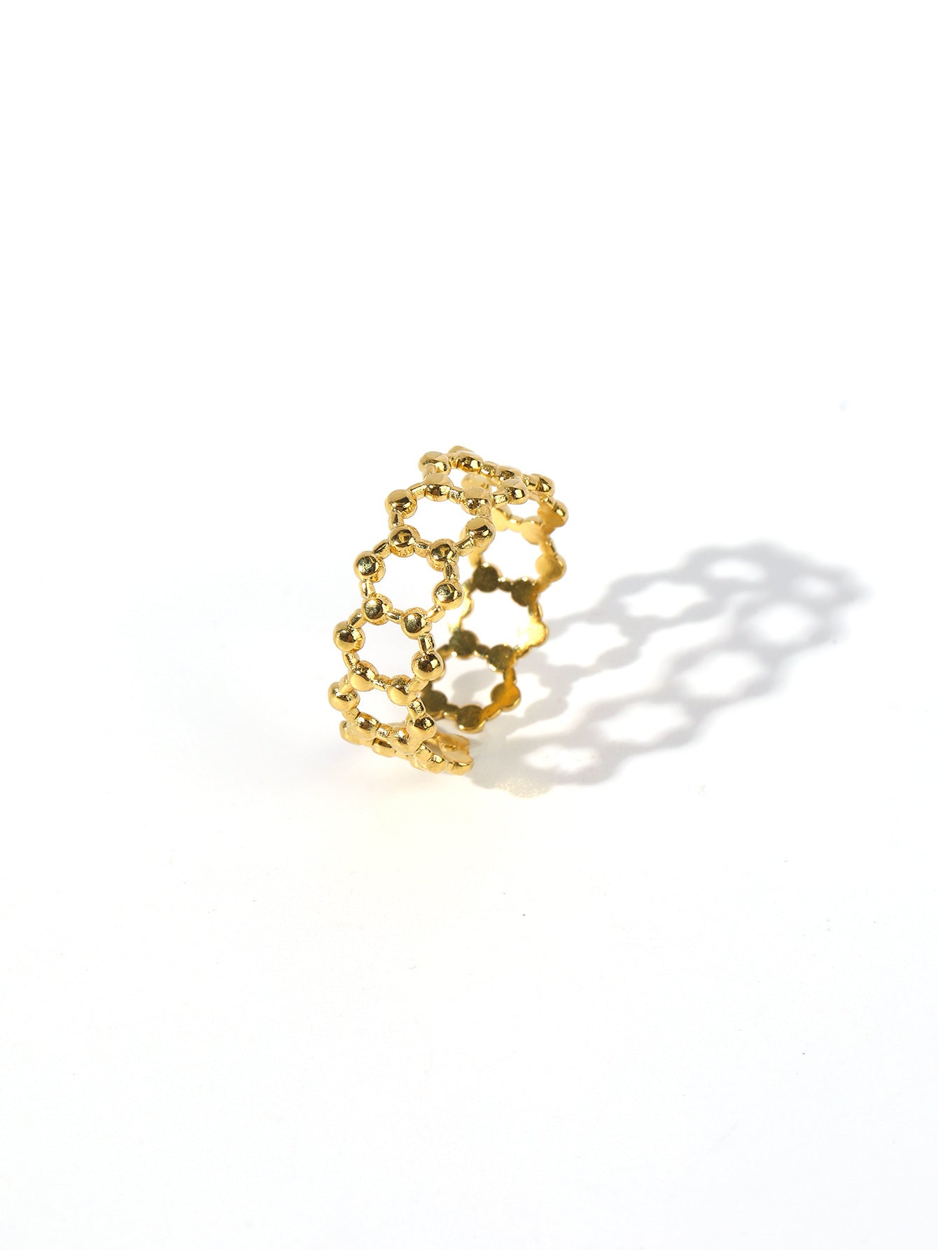 Wholesale Vintage Stainless Steel Ring 18k Gold Plated Leaf Love Rings ACC-RS-MuC010