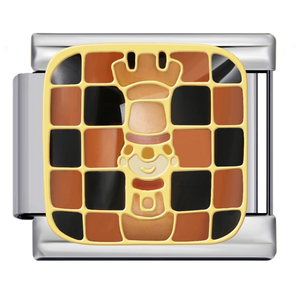 Wholesale Italian Charm Bracelet 9mm DIY Splicing Chess Series Stainless Steel Composable Bracelet