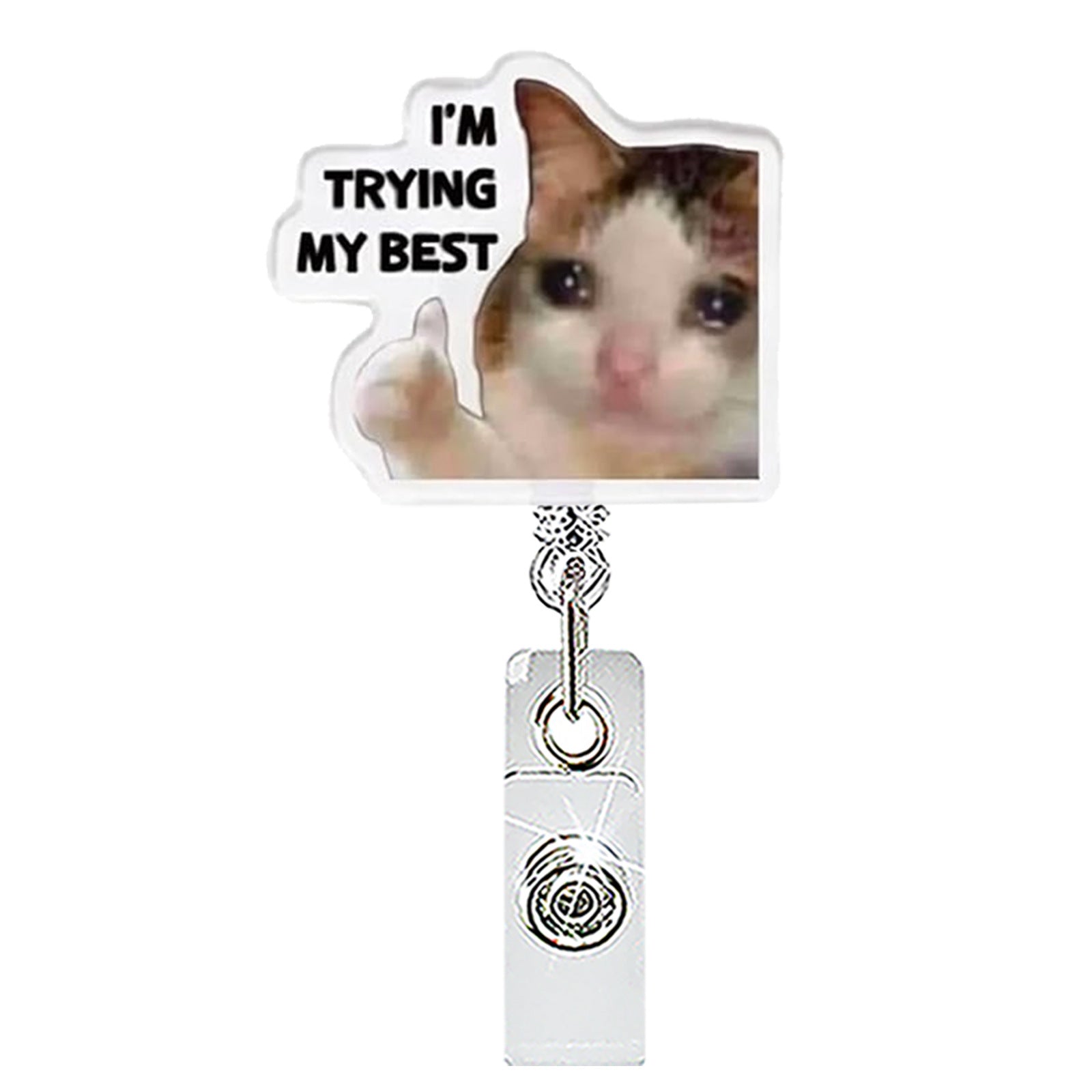 Wholesale Trendy Acrylic Animal Dog Cat Retractable Badge Reel ABS Material for ID Card Keychain Accessory