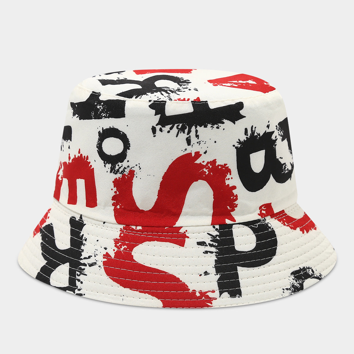 Wholesale  Graffiti Letter Double-sided Fisherman Hat Bucket Hat