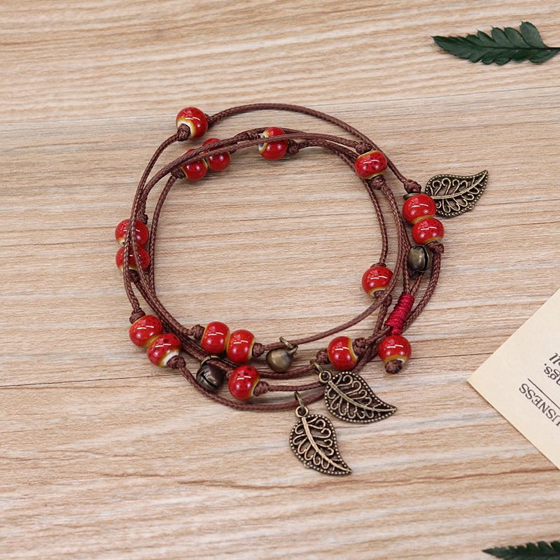 Wholesale Vintage Bohemian Forest Style Ceramic Bracelet Multi-circle Bracelet Layered Bracelet Set ACC-BT-Luox001