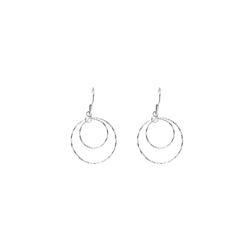 Wholesale double circle earrings  geometric ring earrings