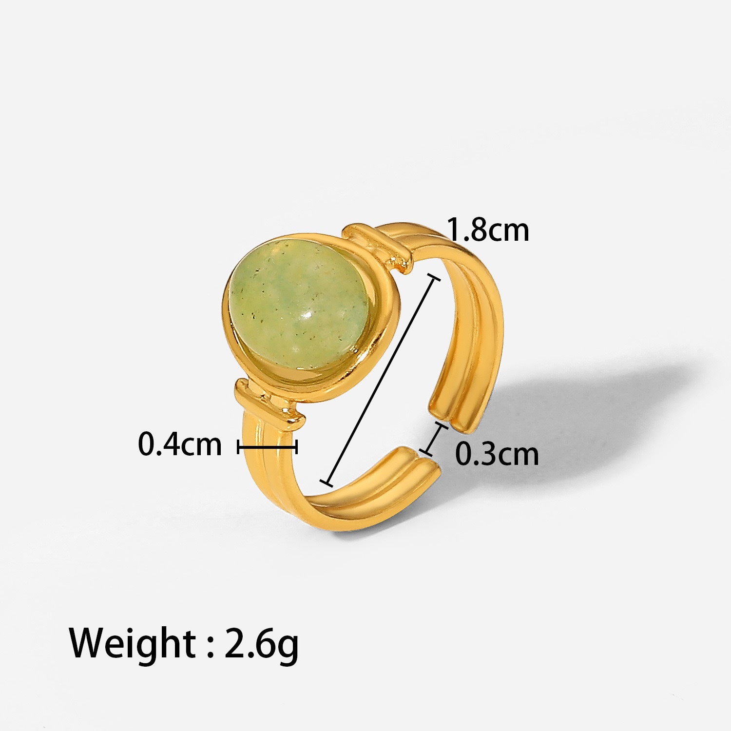 Wholesale Vintage Stainless Steel Ring 18k Gold Plated Natural Stone Rings ACC-RS-MuC003