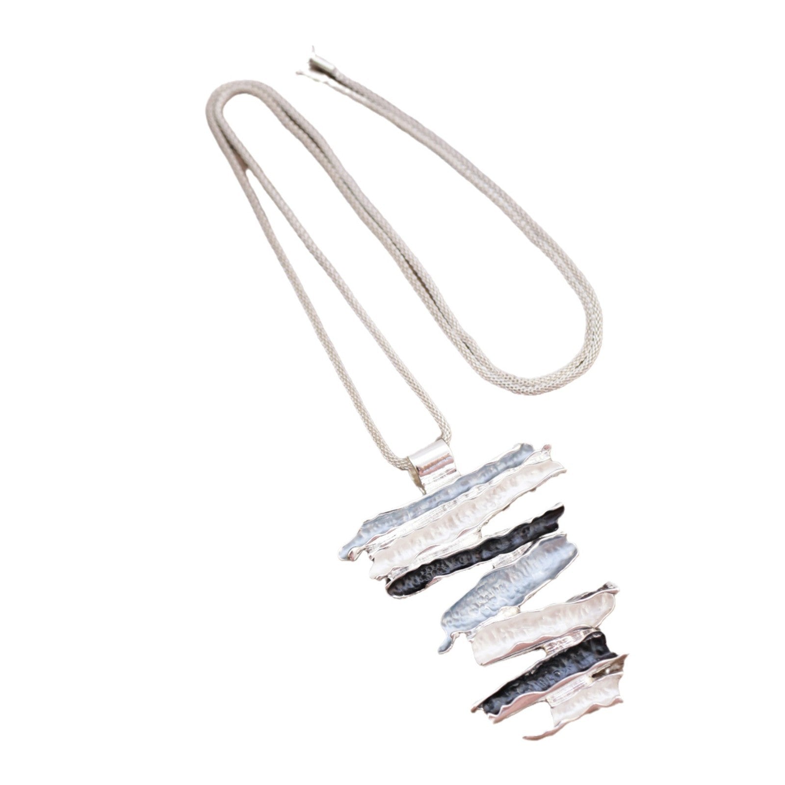 Wholesale  Color Painting Oil Exaggerated Geometric Lines Long Pendant  Necklace