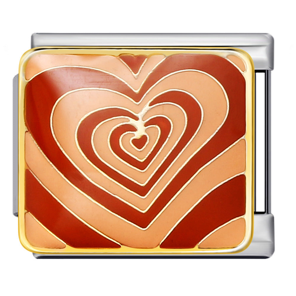 Wholesale Italian modular dripping oil cartoon DIY  titanium steel bracelet