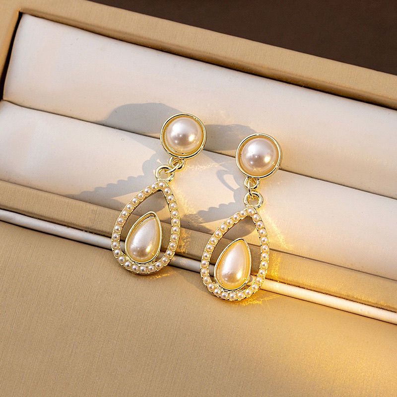 Wholesale Alloy Teardrop Pearl Earrings