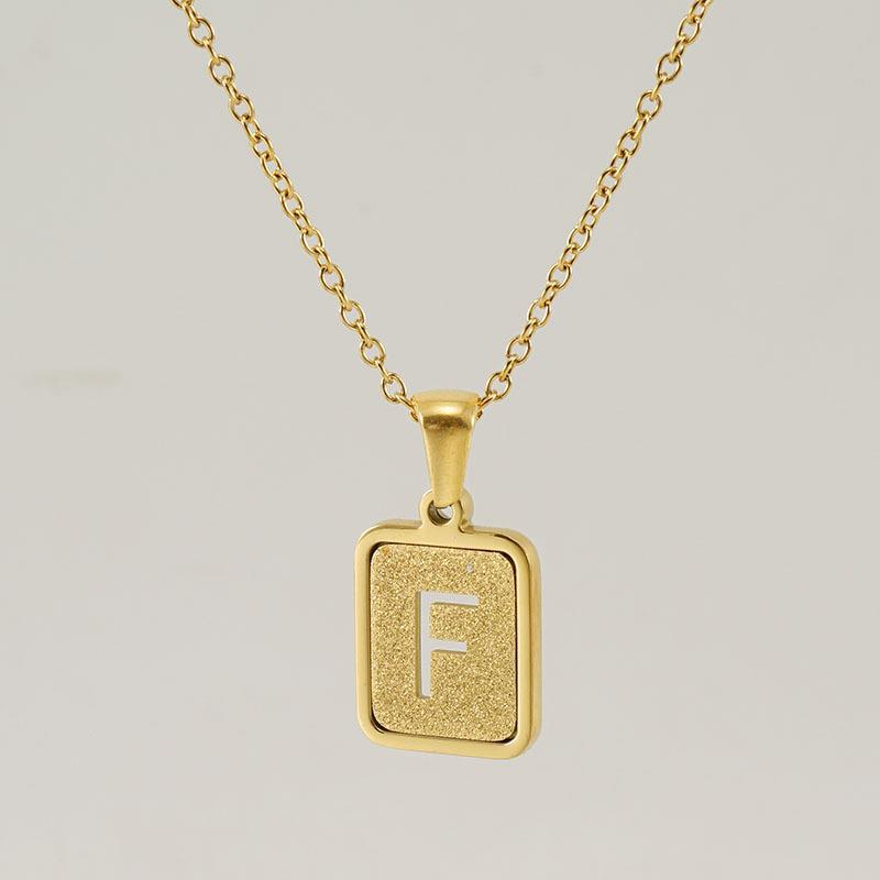 Wholesale 18K stainless steel hollow 26 English letter necklace