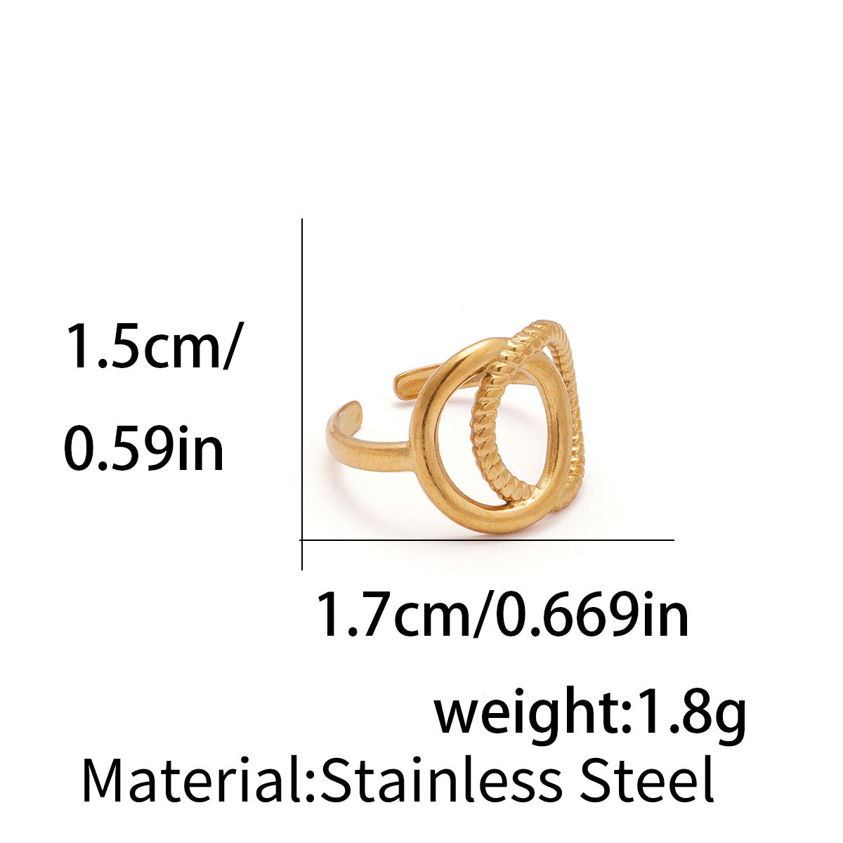 Wholesale Minimalist Open Ring,  304 Stainless Steel,  Stylish Everyday Wear Jewelry Accessory for Boutique Resale