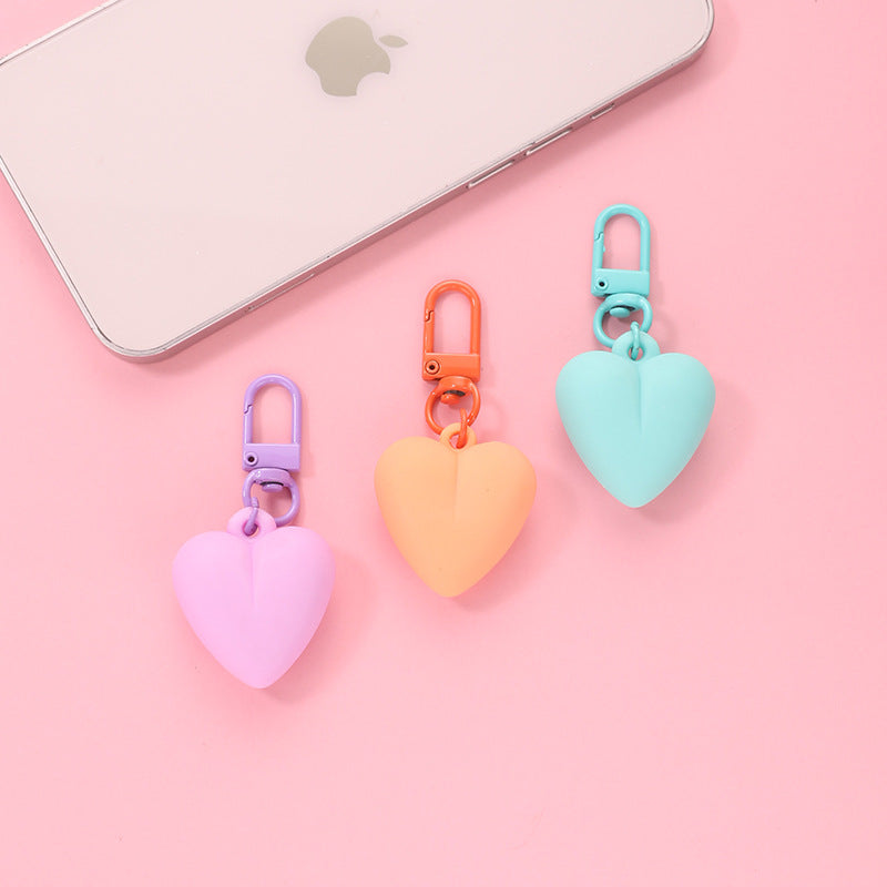 Wholesale Candy Color Heart Shaped Acrylic Keychain ACC-KC-HuiMei003