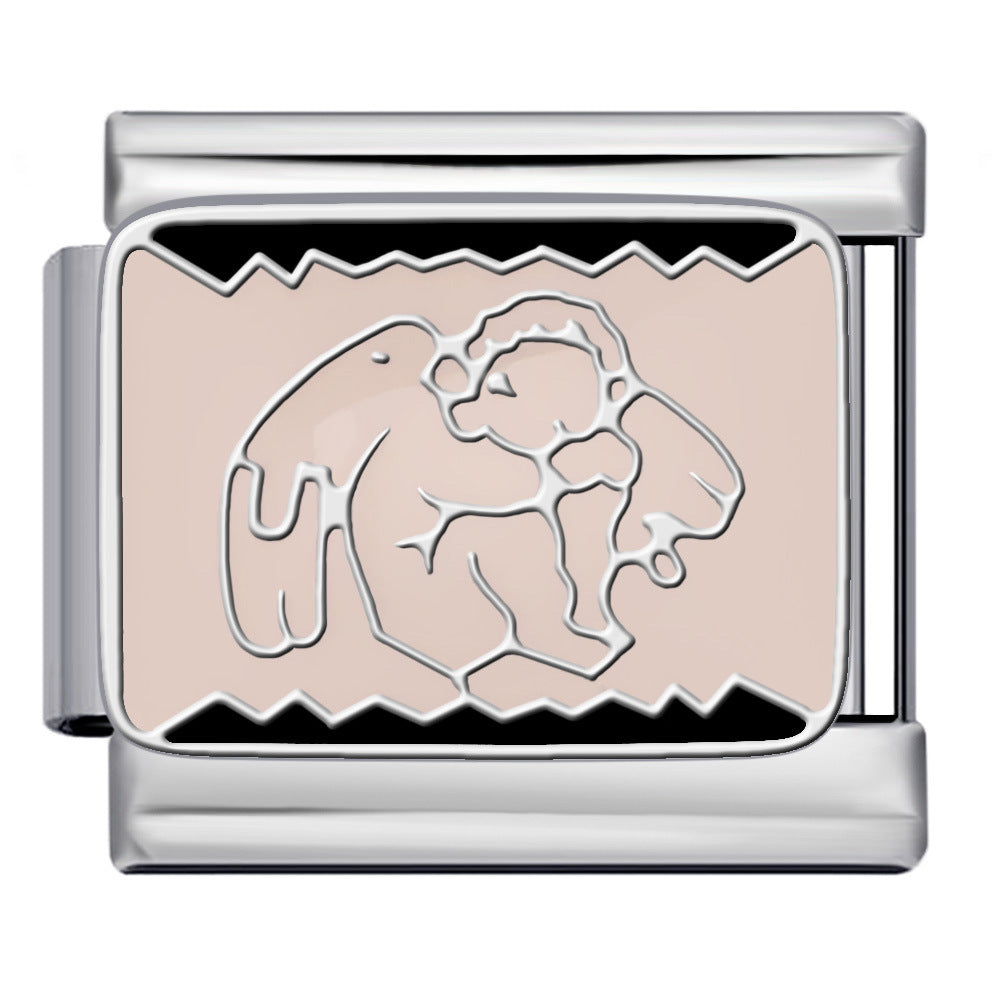 Wholesale Italian Charm Bracelet 9mm DIY  oil dripping Creative Stainless Steel Composable Bracelet