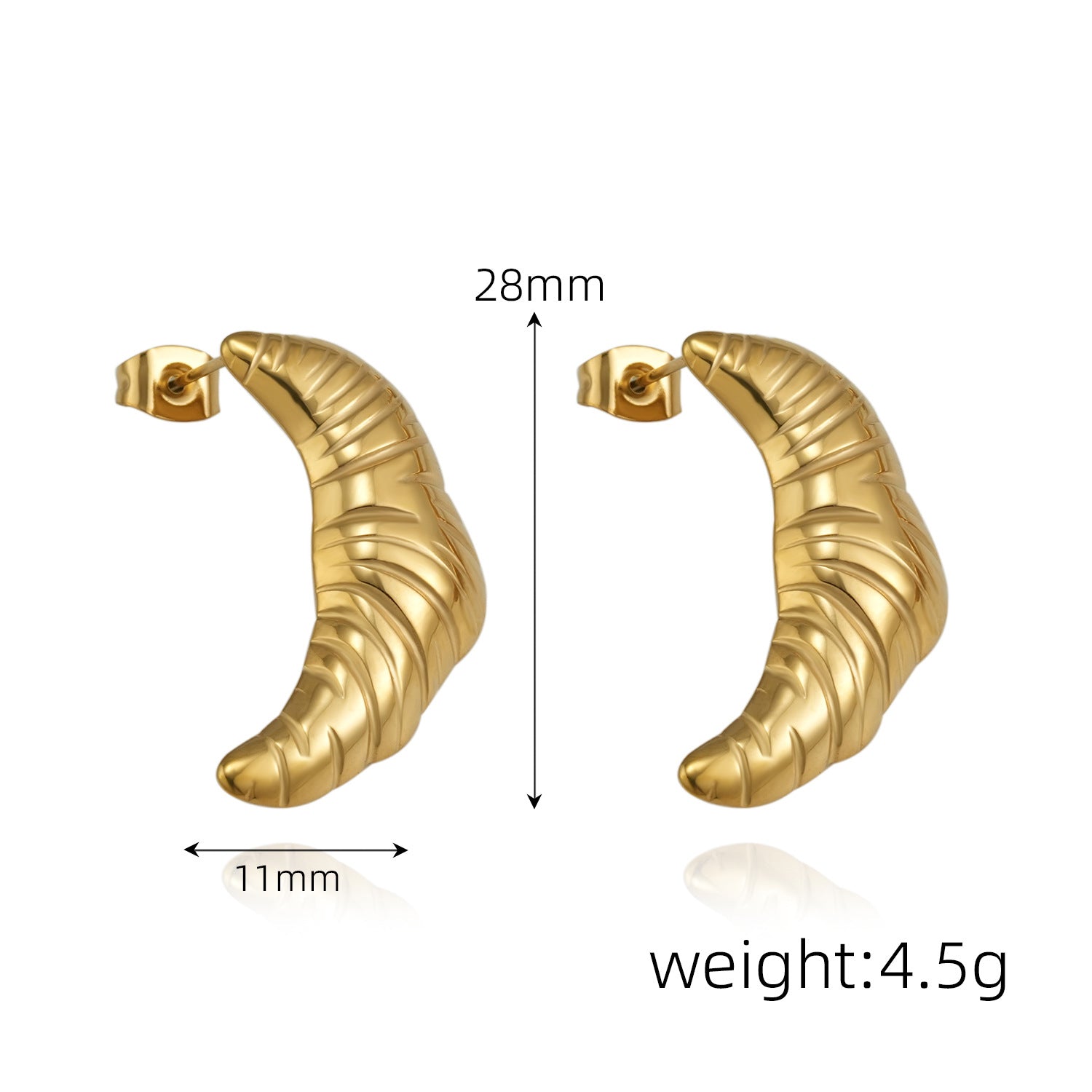 Großhandel Edelstahlohrringe mit Fieberliebhabern 18K Goldverpackte Ohrringe Schmuck