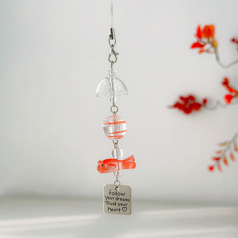 Wholesale  Cute Goldfish Wind Chimes Pendant Keychains