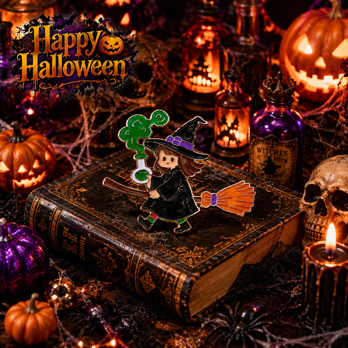 Wholesale  Pumpkin Bat Brooch Pin y Ghost Face Enamel Badge Trendy Holiday Costume Accessory Decorative Gift