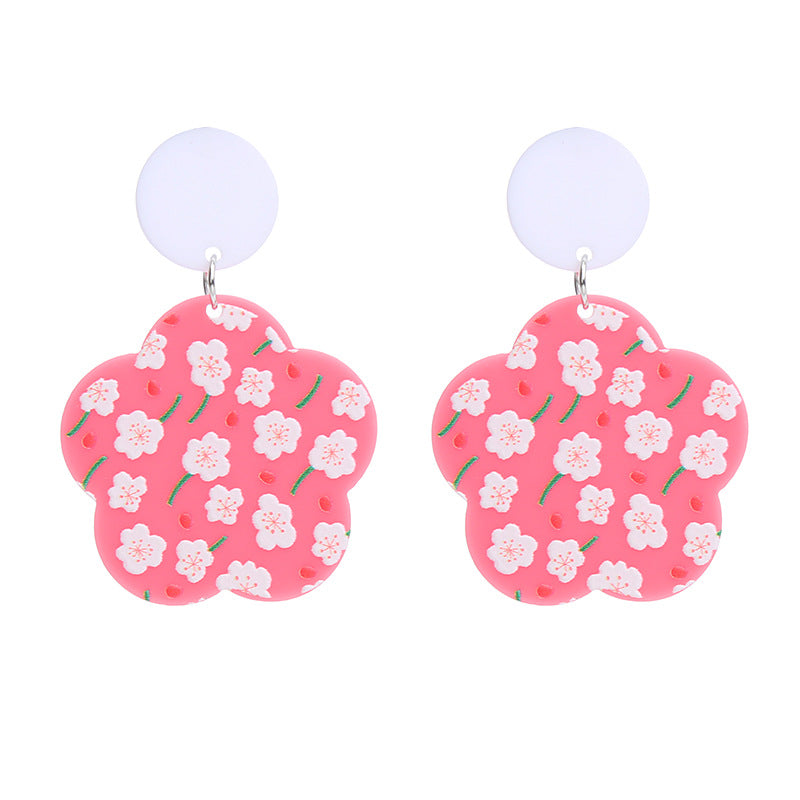 Wholesale  Valentine's Day  Love Acrylic  Rose Earrings
