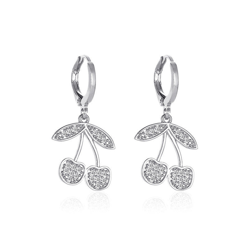 Wholesale  long cherries earrings creative  cute cherry earrings