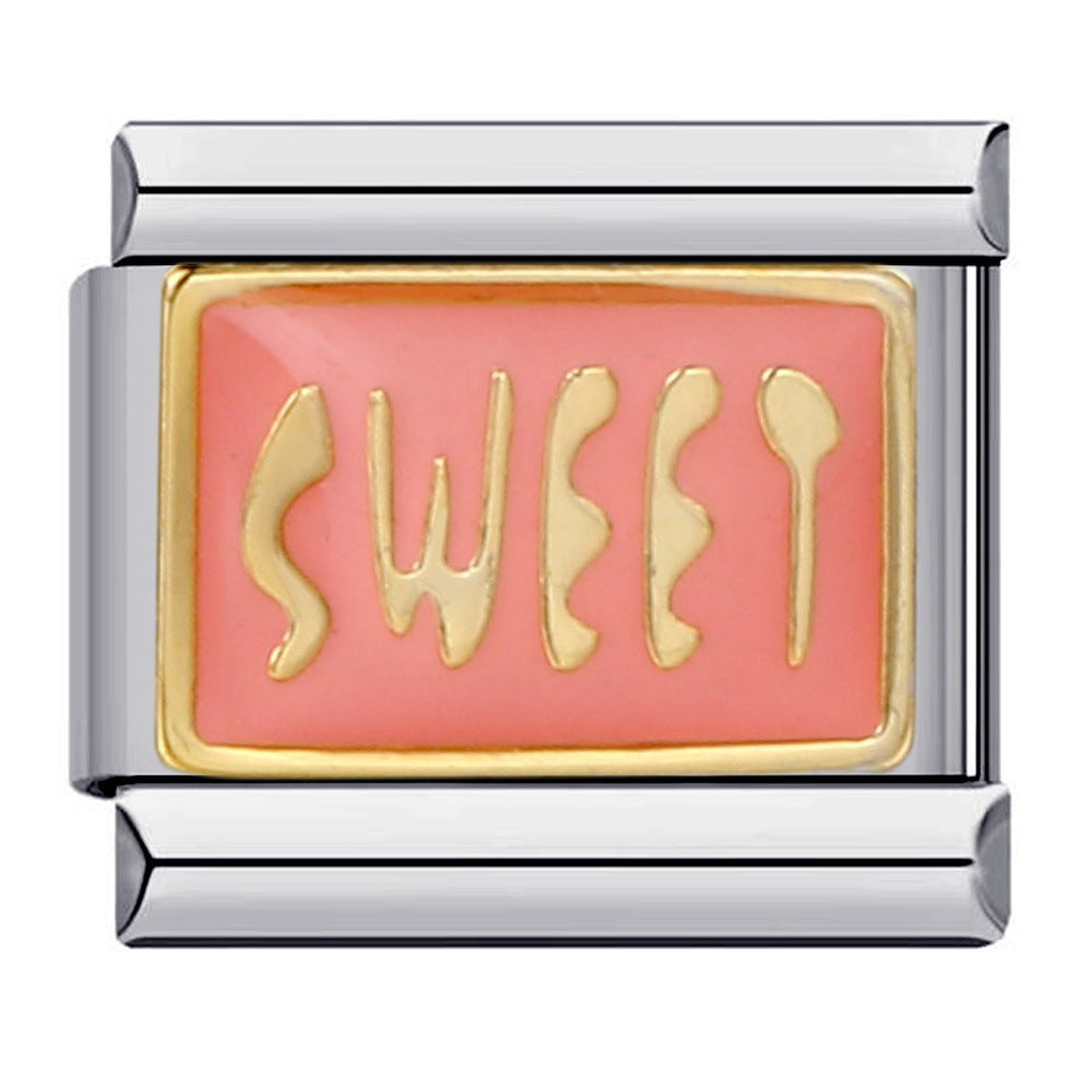 Wholesale Italian modular love series titanium steel bracelet  DIY