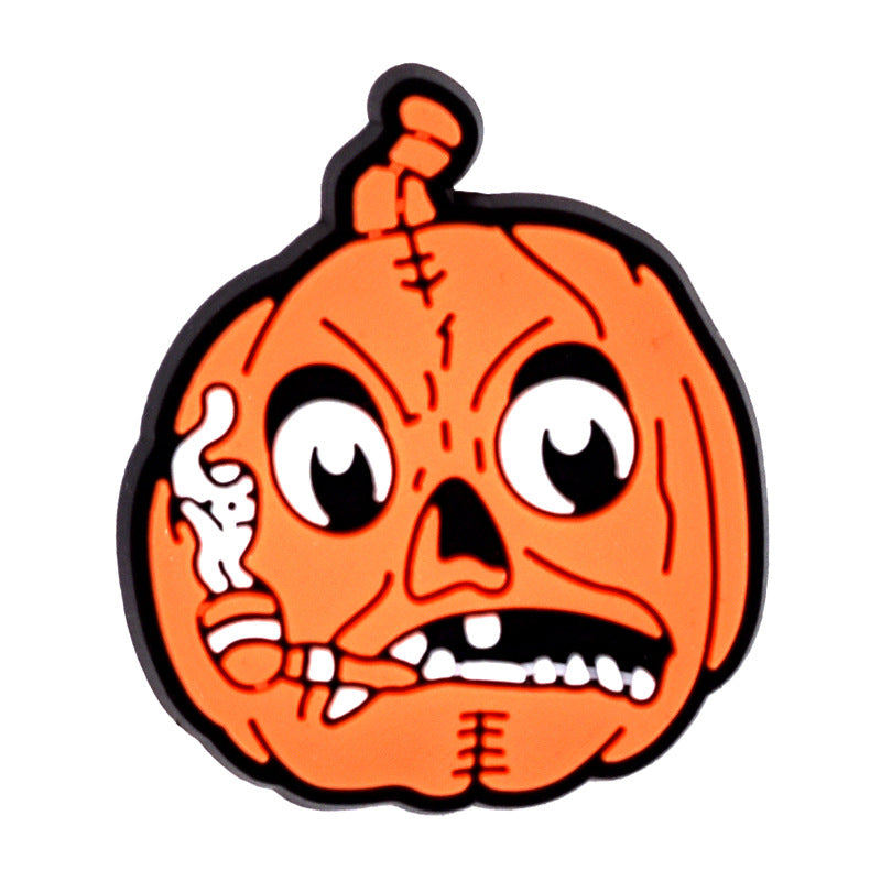 Random 100pcs Halloween Thanksgiving PVC Soft Rubber Shoe Buckle Decoration ACC-SC-RYY066