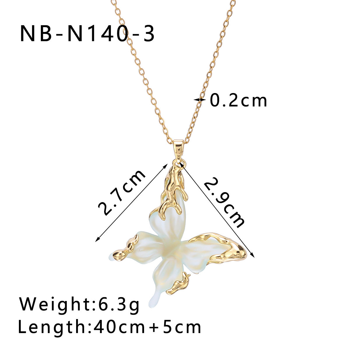 Wholesale Stainless Steel Necklace Copper Butterfly Pendant Necklaces