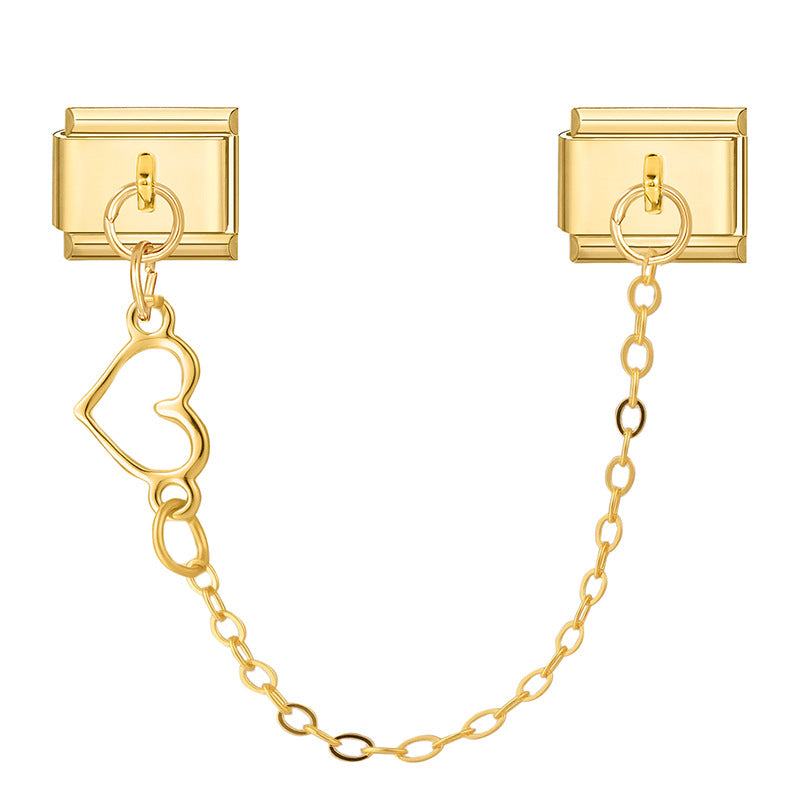 Wholesale Italian Charm Bracelet 9mm DIY Splicing Double Pendant Stainless Steel Composable Bracelet