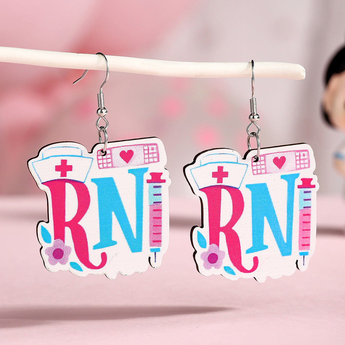 Wholesale  Nurses' Festival Wooden Earrings